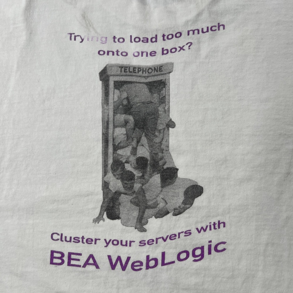 Vintage 90s Y2K BEA WebLogic Promo T-Shirt XL Tech Software Graphic Nerd Tee